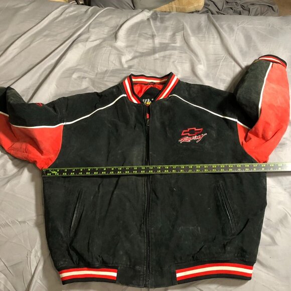 Vintage Chevrolet Racing Bomber Jacket Size XXL Black Full Zip Quilted Retro Y2K - Picture 10 of 16